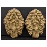 Pair of Decorative Brass Furniture Appliques