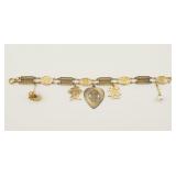 A Sterling & 14k Gold Chinese Symbol Necklace