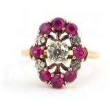 14k Gold Cocktail Cluster Ring