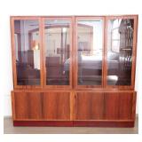 Pair Brazilian Rosewood Cabinets w Tambour  Doors