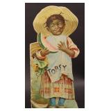 Victorian Paper Diecut Topsy Advertising Sign