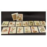 Victorian Paper Tiny Books Set w Box