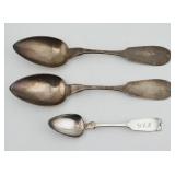 Coin Silver Spoons w/ D Valentine Maker Mark