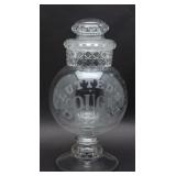 Victorian Glass Cough Drops Jar w/ Stopper