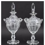 Steuben Crystal Covered Sweet Meat Jars