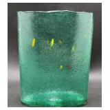 Kosta Boda Art Glass Vase Green Textured