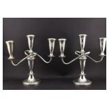 Pair of Sterling Silver Candelabra