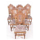 Victorian Oak Side Chairs w/ Cane Backs & Seats
