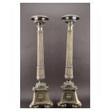 Ecclesiastical Bronze Candlestick Pair