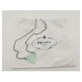 Prada Stainless Steel Heart Pendant Necklace