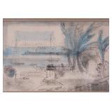 Joe Jones Tropical Harbor Signed Print