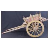 Folk Art Painted Wood Cart