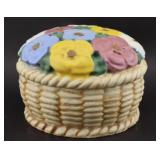 Teco Pottery Floral Basket Doorstop