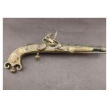 A Replica Brass & Enamel 18th C. Flintlock Pistol