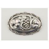 Danish Sterling Silver Floral Brooch
