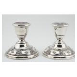 Wallace Sterling Rosepoint Candlestick Pair