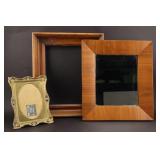 Victorian Style Brass & Wood Picture Frames