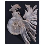Folk Art Tin Rooster Architectural Element