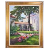 Morel Impressionist O/C Garden Courtyard Scene