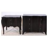 Mid Century Modern Lacquered Chest w Nightstand