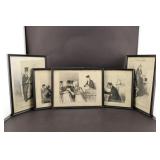 Group of Black and White Newspaper Comics