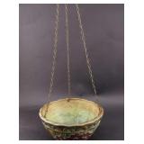 Weller Pottery Hanging Basket w/ Floral Motif