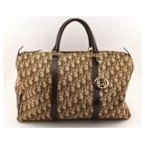 Christian Dior Canvas Tote Bag w/ Leather Trim