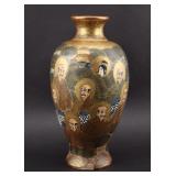 Japanese Satsuma Porcelain Vase w Figural Motif