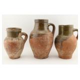 Rustic Glazed Earthenware Pitcher Jug Set