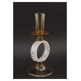 Murano Glass Candlestick w/ Filigree Loop