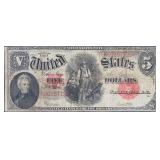 1907 $5 'Woodchopper' Legal Tender Note