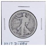 1917 D Obv. Walking Liberty Silver Half Dollar