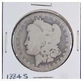 1884 S Morgan Silver Dollar Cleaned