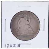 1862 S Seated Liberty Half Dollar