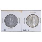 1947 & 1947 D Walking Liberty Half Dollar