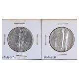 1946 S Cleaned & 1946 D Walking Liberty Half