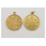 2 Order of Railroad Telegraphers 25 Year Medals