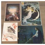 4 misc. Posters, Prints, & Watercolor.