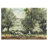 Paulina Everitt 'Late Summer Afternoon' Watercolor