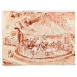 Paulina Everitt Carousel Ink & Watercolor Sketch