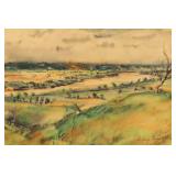 1942 Valley Landscape Watercolor