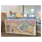 John Puscheck Large Mixed Media on Canvas