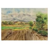 Paulina Everitt 'Near Xochimilco' Watercolor