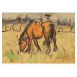 1941 Paulina Everitt Horse Watercolor