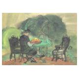 Paulina Everitt Woman w/ Fruit Bowl Watercolor