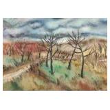 1939 Paulina Everitt 'Four Trees' Watercolor #2