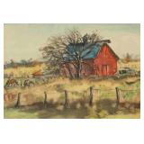 Paulina Everitt Barn & Horses Watercolor