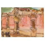 Paulina Everitt 'Humboldt House, Taxco' Watercolor