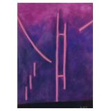 1987 Illegibly Signed Abstract Pastel