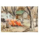 Paulina Everitt Burn Pile Watercolor